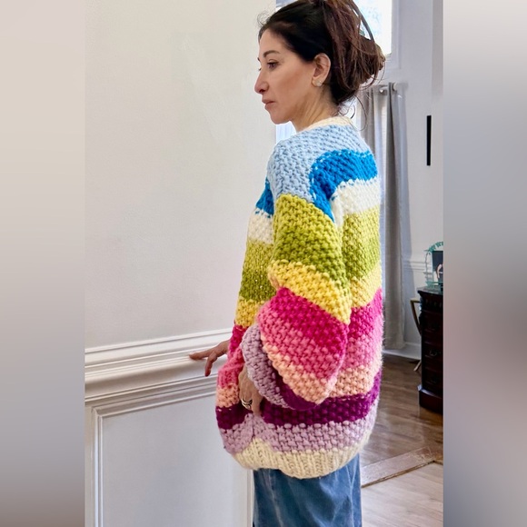 ShopEvelynne Multicolor Chunky Knit Cardigan - Picture 3 of 3